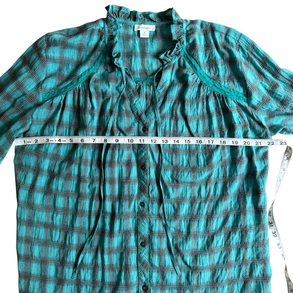 Sundance‎ Heather Highland Relaxed Fit Soft Button Front Blouse Top Size Medium - Picture 10 of 13